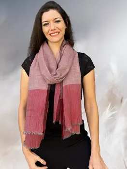 Red and Black Gingham Check Scarf