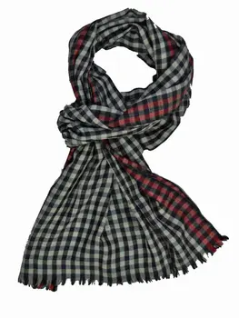 Merino Wool Black and White Gingham Check