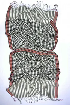 Merino Wool Black and White Gingham Check