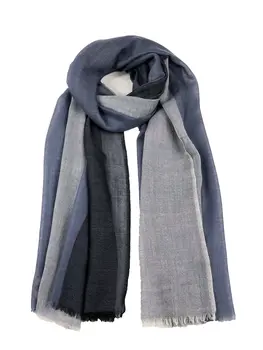 Lightweight Blue Wool Ombre Scarf