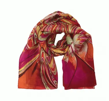 Crimson Silk Scarf