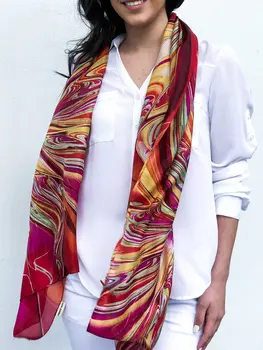Crimson Silk Scarf