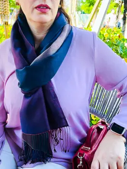 Wine and blue hand dyed Ombre scarf