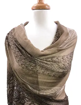 Hand Painted Wool And Silk Blend Scarf