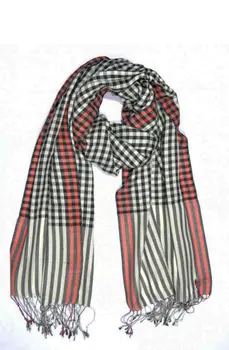 Merino Wool Black and White Gingham Check