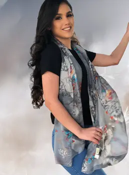 Gray Silk Scarf