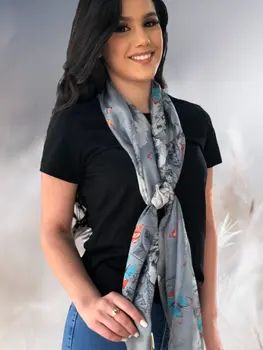 Gray Silk Scarf