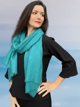 Teal Featherlight Solid Wool Scarf