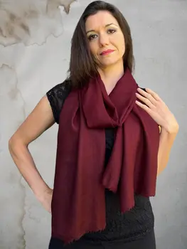 Eggplant Solid Wool Lightweight Scarf