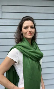 Emerald Green Solid Wool Lightweight Scarf