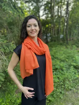 Coral Solid Wool Lightweight Scarf
