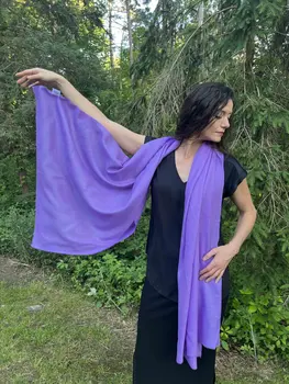 Lavender Solid Wool Lightweight Scarf