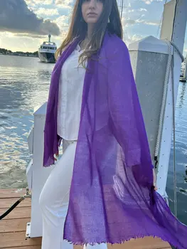 Purple Featherlight Solid Wool Scarf