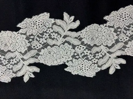 Black And White Wool and Silk Lace Scarf / Wrap