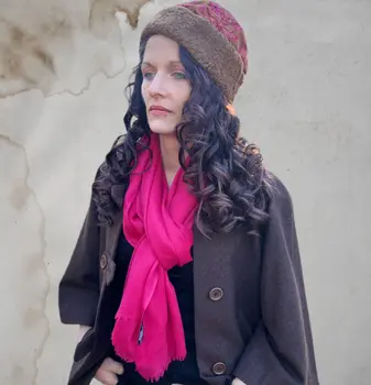 Pink Featherlight Solid Wool Scarf