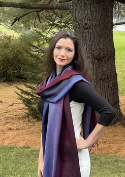 Wine and blue hand dyed Ombre scarf