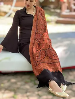Limited Edition Hand Embroidered Wool Shawl