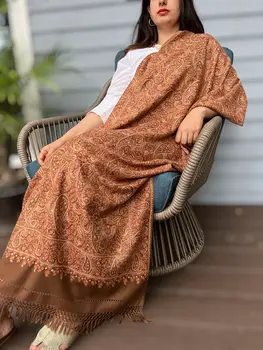 Limited Edition Hand Embroidered Paisley Wool Shawl