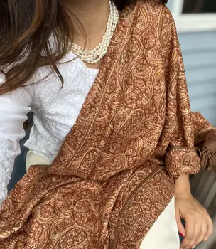 Limited Edition Hand Embroidered Paisley Wool Shawl