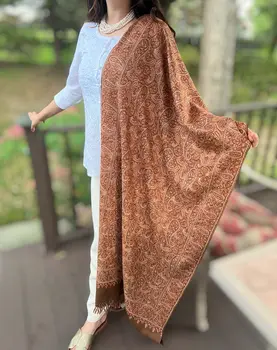 Limited Edition Hand Embroidered Paisley Wool Shawl