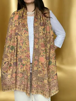 Yellow Fine Wool Kashmir Jamawar Pashmina