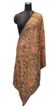 Yellow Fine Wool Kashmir Jamawar Pashmina