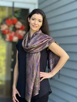 Multicolor Modal Jamawar Pashmina Scarf