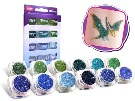 Csillámpor szett 12 x 2,5 ml hideg színek (cool colours)