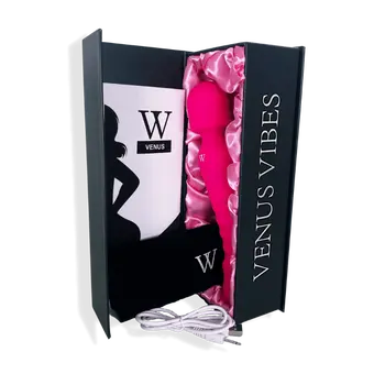 Venus - The Dual-Head Wand Vibrator/ Soft, Warming Dildo