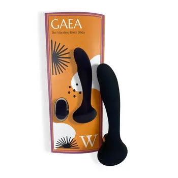 Gaea - Vibrating Black Dildo