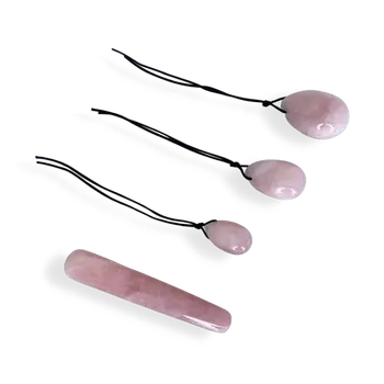 Harmonia- The Enlightenment Rose Quartz Egg Set and Clear Quartz Yoni Eggs