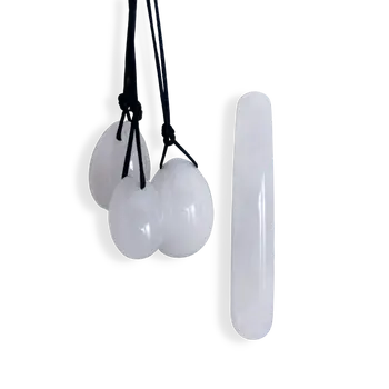 Harmonia- The Enlightenment Rose Quartz Egg Set and Clear Quartz Yoni Eggs