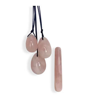 Harmonia- The Enlightenment Rose Quartz Egg Set and Clear Quartz Yoni Eggs