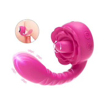 Twin Rose Thrusting G Spot Vibrator – Tongue Teasing