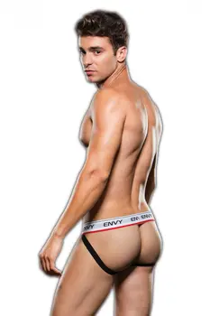 MENS UNDERWEAR  LOW-RISE JOCK WHITE - ENVY 71013-1