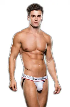 MENS UNDERWEAR  LOW-RISE JOCK WHITE - ENVY 71013-1