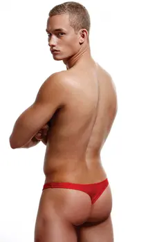MENS UNDERWEAR LOW RISE THONG RED - ENVY 71011-2