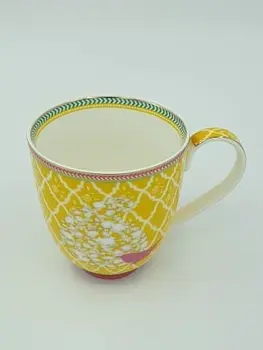 YELLOW COFFEE MUG, Unique Mug, Porcelain Handmade, Tea Mug, 6 Pcs