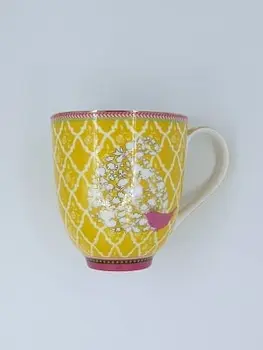 YELLOW COFFEE MUG, Unique Mug, Porcelain Handmade, Tea Mug, 6 Pcs
