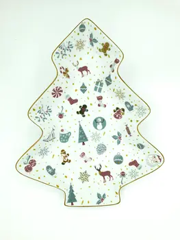Christmas Greeting Tree Shaped Tray (Large)