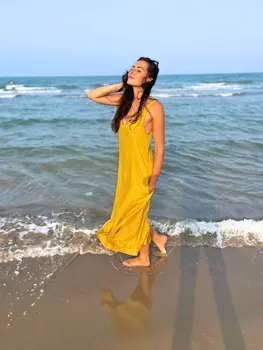 Linen Maxi Dress with Pockets