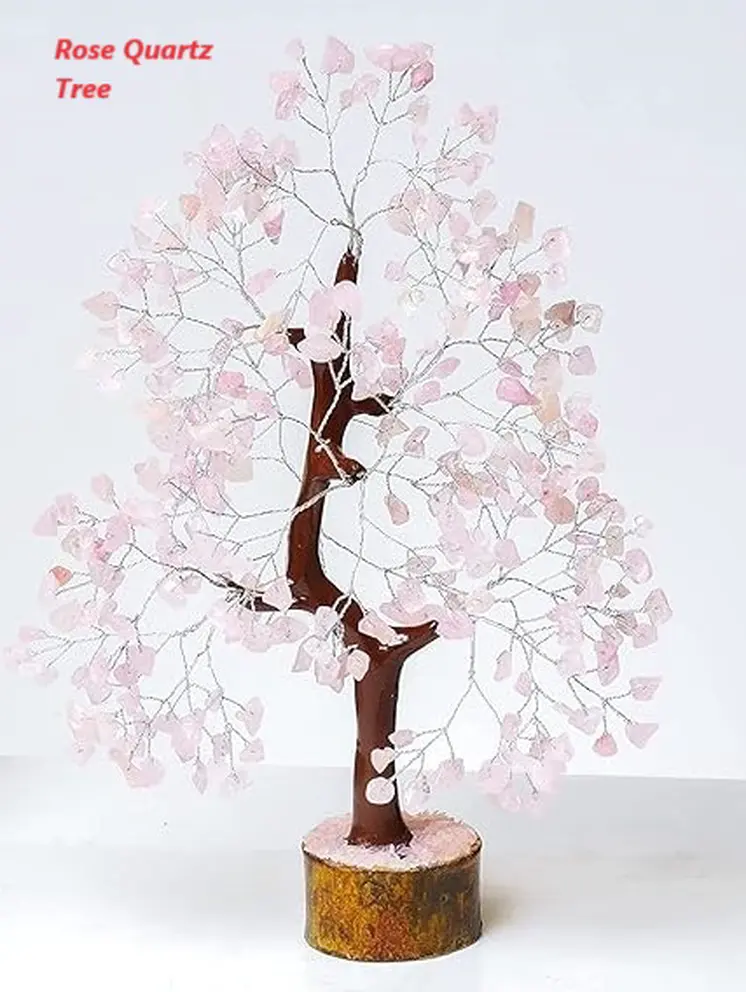 Rose Quartz Gemstone Tree, Feng Shui Crystal Tree