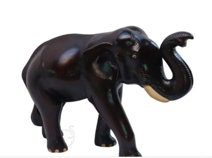 Hand Carved Elephant Statue,  Wooden Elephant Sculpture