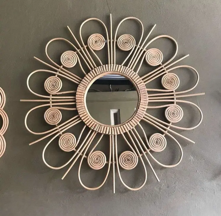 Hairpin Rattan Mirror