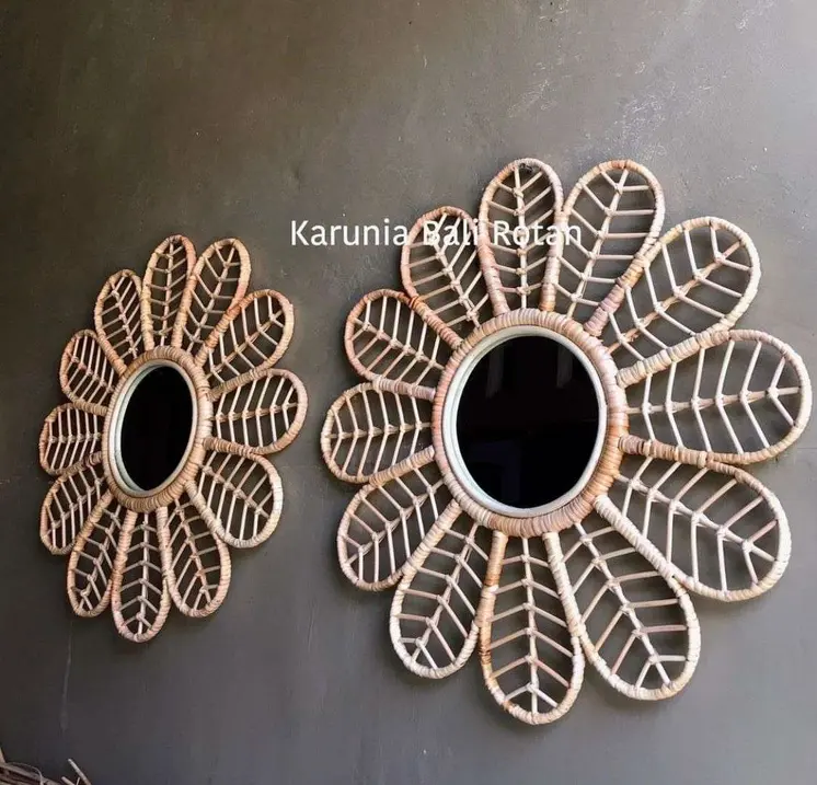 Sunflower Rattan Mirror
