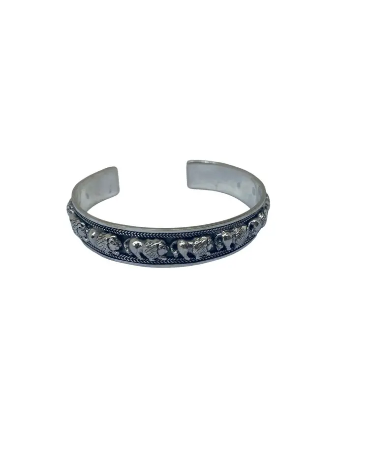 elephants Bangle 925 Sterling Sliver