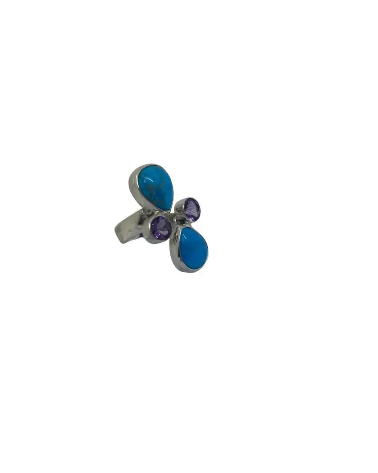 Mix Turqouise Stone  925 Sterling Sliver