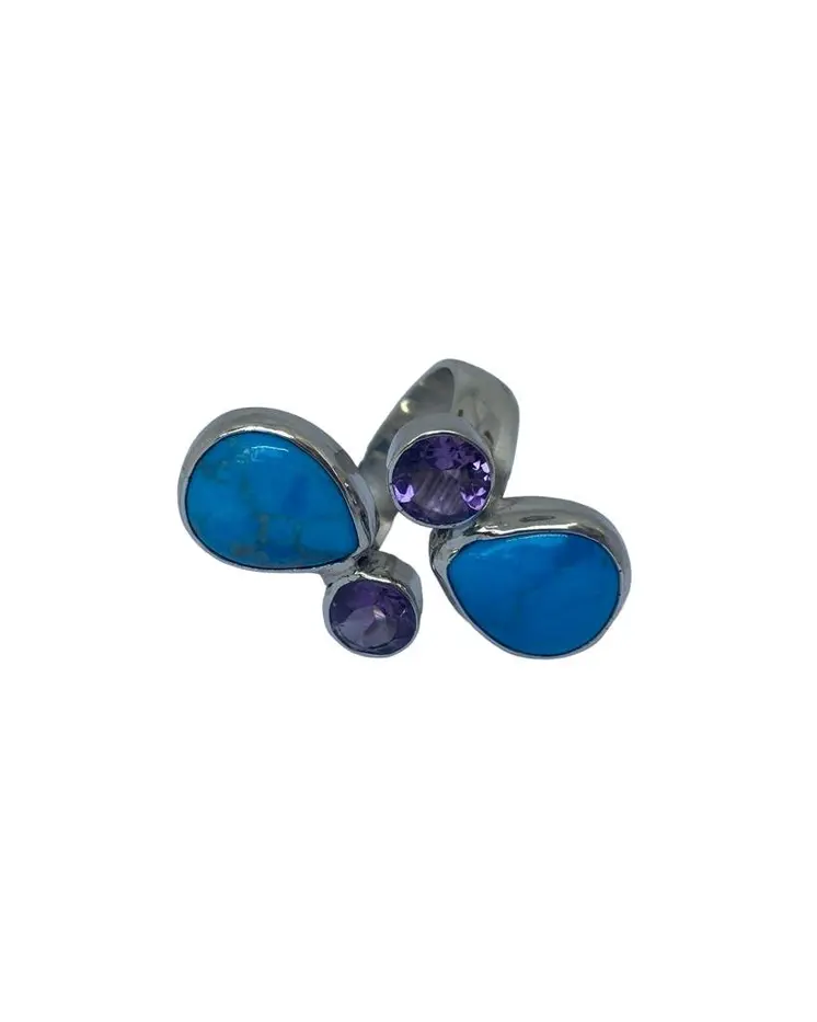 Mix Turqouise Stone  925 Sterling Sliver