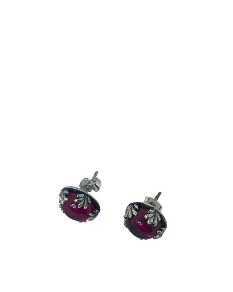 Single Ametis Stone Earring 925 Sterling Sliver