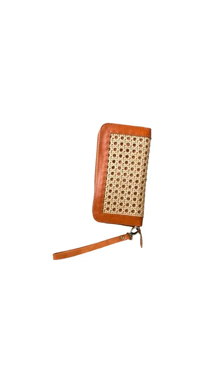 Ammy Bali Handmade Leather Rattan Webbing HandBag